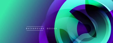 Soyut enerjik tasarım akış şekilleri, gradyanlar. Turkuaz, mor renkler kompozisyona hakim. Metin arka plan tasarımı okur. Modern estetik.