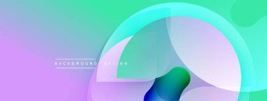 Soyut gradyanlar harmanlanarak akışkan şekiller yaratır. Yumuşak renkler sakin ve modern estetik olduğunu gösteriyor. Arkaplan tasarımı ögeleri çaktırmadan örtüşür.