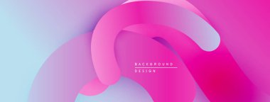 Soyut sıvı şekilleri pembe, mor renkleri harmanlıyor. Gradyan arka plan dinamik görsel efekt yaratır. Modern tasarım ögesi.