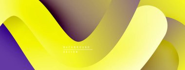 Soyut renkli katmanlar dinamik görsel akış yaratır. Yumuşak eğimler mor, sarı ve kahverengi renkleri harmanlıyor. Modern tasarım ögesi.