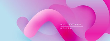 Soyut sıvı şekilleri pembe, mor ve mavi renkleri harmanlıyor. Modern tasarım yumuşak hareketleri, yumuşak eğilimleri çağrıştırıyor. Arkaplan yaratıcılığı, yeniliği öneriyor.