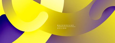 Soyut sıvı şekilleri, sarı mor gradyanlar. Modern tasarım, düz kıvrımlar, dinamik kompozisyon. Arkaplan dokusu, canlı renkler.