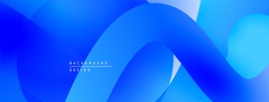 Soyut mavi katmanlar dinamik, akan bir zemin oluşturur. Yumuşak gradyanlar modern görsel cazibe sunar. Minimalist tasarım.