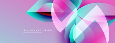 Soyut renkli şekiller çakışıyor. Yumuşak gradyanlar dinamik görsel efekt yaratır. Arkaplan ve sunumlar için uygun modern tasarım.