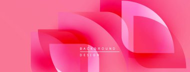 Soyut pembe arka plan. Üst üste binen şekiller dinamik görsel efekt yaratır. Modern tasarım elementleri pürüzsüz eğimler sunar.