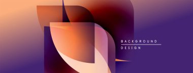 Soyut gradyan şekiller çakışıyor, dinamik görsel etki yaratıyor. Sıcak renkler serin mor renklere dönüşür. Metin arkaplan tasarımı okur.