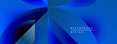 Soyut mavi eğimler dinamik şekiller yaratır. Modern tasarım akış eğrileri, pürüzsüz geçişler, mevcut metin ögeleri.