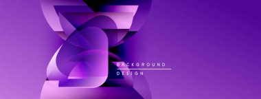 Soyut mor tasarım katmanlı şekiller, gradyanlar içerir. Modern arka plan dijital projeler ve sunumlar için idealdir. Canlı, şık bir kompozisyon..
