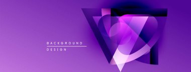 Soyut mor tasarım geometrik şekiller, gradyanlar, ışık efektleri içerir. Sunumlar ve markalaşma için modern arkaplan.