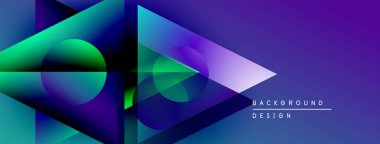 Soyut geometrik şekiller, canlı mavi mor gradyanlar. Modern tasarım elementleri dinamik görsel etki yaratır. Arkaplan dijital sanatı öneriyor.