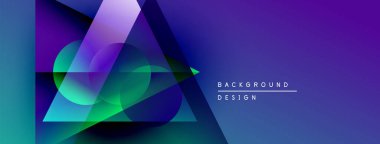 Soyut geometrik şekiller, canlı renkler, değişken arkaplan. Modern tasarım elementleri dinamik görsel bileşim oluşturur.