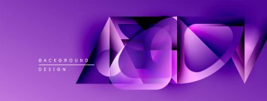 Soyut mor tasarım katmanlı şekiller, gradyanlar içerir. Modern estetik, dinamik kompozisyon, arka planlar ve sunumlar için uygun..