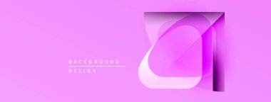 Pembe arkaplan soyut kare şeklini içerir. Gradyan dolgular illüzyon derinliği yaratır, modern tasarım unsuru. Metin arkaplan tasarımı okur.