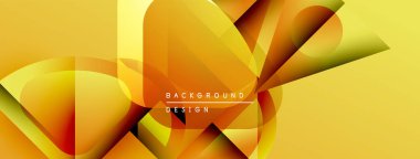 Soyut geometrik şekiller üst üste binerek dinamik altın bileşim oluşturur. Sıcak tonlar tasarıma hükmediyor, enerji ve hareket öneriyor..