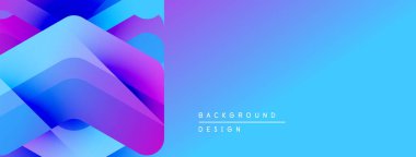 Soyut sıvı şekilleri örtüşür ve canlı bir arkaplan oluşturur. Mavi, mor renkler tasarıma egemen, modern estetik.