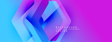 Soyut geometrik katmanlar canlı mavi ve mor renkleri harmanlarlar. Modern tasarım elementleri dinamik görsel efekt yaratır. Arkaplan metni arkaplan tasarımı okur.