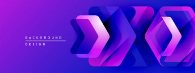 Soyut mor eğimli arkaplan. Geometrik şekiller, dinamik görsel efekt oluşturur. Projeler için modern tasarım ögesi.