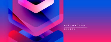 Soyut şekiller canlı mor, mavi ve pembe renkleri harmanlıyor. Modern tasarım dinamik enerjiyi, pürüzsüz geçişleri öneriyor. Metin arkaplan tasarımı okur.