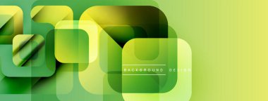 Soyut geometrik şekiller örtüşüyor, canlı yeşil gradyanlar yaratıyor. Arkaplan, pankart ve sunumlar için modern tasarım ögesi.