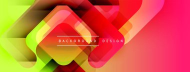 Soyut geometrik şekiller canlı renkleri harmanlarlar. Gradyan geçişler dinamik görsel efekt yaratır. Modern tasarım arka planlar için uygun.