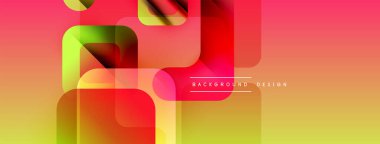 Soyut geometrik şekiller örtüşür, canlı bir değişim etkisi yaratır. Sıcak renkler kompozisyona hakim, enerji ve modernite öneriyor..