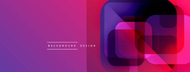 Soyut eğim arkaplanı. Üst üste binen kareler modern görsel efektler yaratır. Mor, pembe, kırmızı renkler kompozisyona hakim. Basit metin arkaplan tasarımı okur.