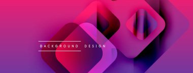 Soyut geometrik şekiller örtüşüyor, canlı mor ve pembe renkler yaratıyor. Arkaplan ve sunumlar için modern tasarım ögesi.