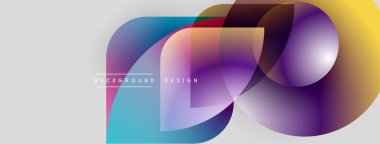 Soyut renkli çakışan daireler dinamik görsel efekt yaratır. Arkaplan ve sunumlar için modern tasarım ögesi.