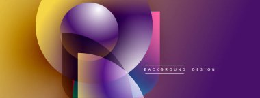 Soyut gradyan şekiller çakışıyor, dinamik görsel etki yaratıyor. Renkler sarıdan mora dönüşüyor. Modern tasarım ögesi.