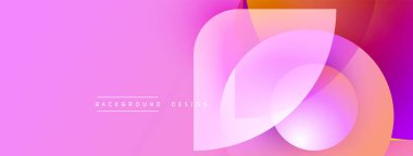 Soyut pembe arkaplan özellikleri üst üste binen şeffaf şekiller. Renkler modern görsel efekt yaratır. Tasarım metin arkaplan tasarımı içerir.