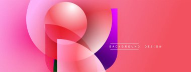 Soyut pembe tasarım, üst üste binen daireler, gradyanlar. Modern estetik, arka planlar ve sunumlar için uygun. Minimalist stil.