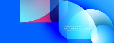 Soyut mavi tasarım üst üste binen şekiller, gradyanlar. Modern estetik, arka planlar ve sunumlar için uygun. Mevcut en küçük metin.