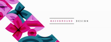 Soyut çiçek deseni, canlı renkler, geometrik şekiller. Minimalist tasarım, beyaz alan, modern estetik. Mükemmel arkaplan ögesi.