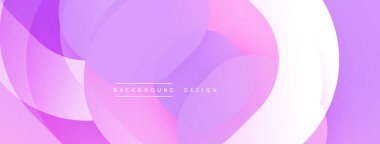 Soyut pembe, mor gradyanlar üst üste binen daireler oluşturur. Modern tasarım elementleri dinamik görsel doku oluşturur. Minimalist estetik.