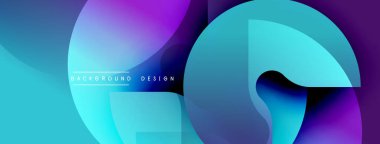 Soyut gradyan şekiller çakışıyor. Canlı mavi, mor renkler modern arkaplan tasarımı yaratır. Metin arka plan tasarımı okur. Yumuşak geçişler dinamik görsellik sunar.