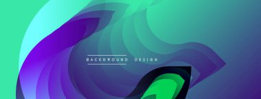Soyut sıvı şekiller, canlı renklerin karışımı. Modern tasarım akış katmanları, gradyanlar dinamik görsel efektler yaratır. Metin arkaplan tasarımı okur.