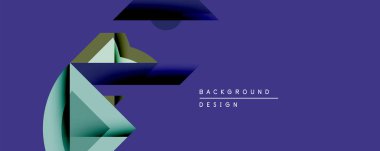 Soyut geometrik şekiller üst üste binerek katmanlı görsel efekt yaratır. Mavi, yeşil, altın rengi kompozisyona hakim. Modern tasarım arka planlar ve sunumlar için uygundur. Minimalist estetik.