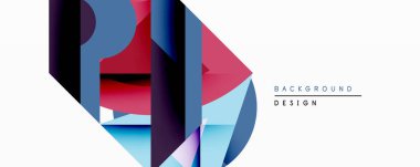 Soyut geometrik bileşim. Üst üste binen şekiller dinamik görsel efekt yaratır. Renk mavisi, kırmızı, siyah derinlik. Arka planlar için modern tasarım ögesi.