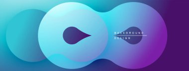 Soyut sıvı şekiller, gradyan maviler, morlar modern arka plan oluşturur. Minimalist tasarım, pürüzsüz geçişler, zarif kompozisyon.