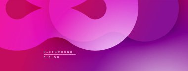 Soyut pembe eğimli arkaplan. Üst üste binen yuvarlak şekiller modern tasarım yaratır. Yumuşak geçişler, canlı renkler.