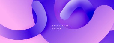 Soyut sıvı şekilleri mor, pembe renkleri harmanlıyor. Modern tasarım hareketi, enerjiyi, yumuşak eğilimleri çağrıştırıyor. Minimalist estetik çeşitli projelere uygun.