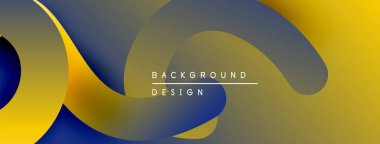 Soyut sıvı şekilleri, gradyanlar altını, donanmayı, griyi harmanlıyor. Arka planlar ve sunumlar için modern tasarım öğesi. Düz eğriler dinamik bileşim oluşturur.