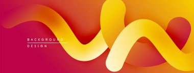 Soyut sıvı şekilleri, canlı gradyanlar. Sıcak renkler kompozisyona hakim, dinamik görsel akış yaratır. Modern tasarım ögesi.