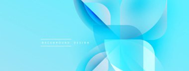 Soyut mavi tasarım. Üst üste binen şekiller dinamik akış yaratır. Işık eğimleri derinliği, modern estetiği gösteriyor. Mevcut en küçük metin.