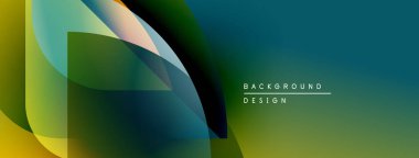 Soyut geometrik şekiller harmanlanarak, canlı gradyan arkaplan oluşturur. Modern tasarım üst üste binen katmanlar, pürüzsüz geçişler içerir.