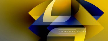 Soyut tasarım, altın ve donanma şekillerine sahiptir. Gradyan arka plan dinamik görsel efekt yaratır. Metin arkaplan tasarımı okur.