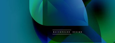 Soyut akışkan şekiller harmanlanır, canlı mavi, yeşil gradyanlar oluşturur. Modern tasarım metin arkaplanı, tasarım içerir. Yumuşak geçişler kompozisyona hakim..
