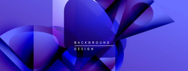 Soyut mavi tasarım üst üste binen şekiller, gradyanlar. Modern estetik, dinamik kompozisyon, uygun fon.