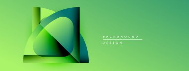 Soyut yeşil katmanlar dinamik görsel efekt yaratır. Eğim gölgeleri derinlik ve modern tasarım unsurları sunar.