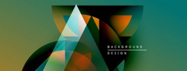 Soyut geometrik şekiller örtüşüyor, canlı renk eğimleri yaratıyor. Modern tasarım, arka planlar için ideal, pürüzsüz geçişler içerir.